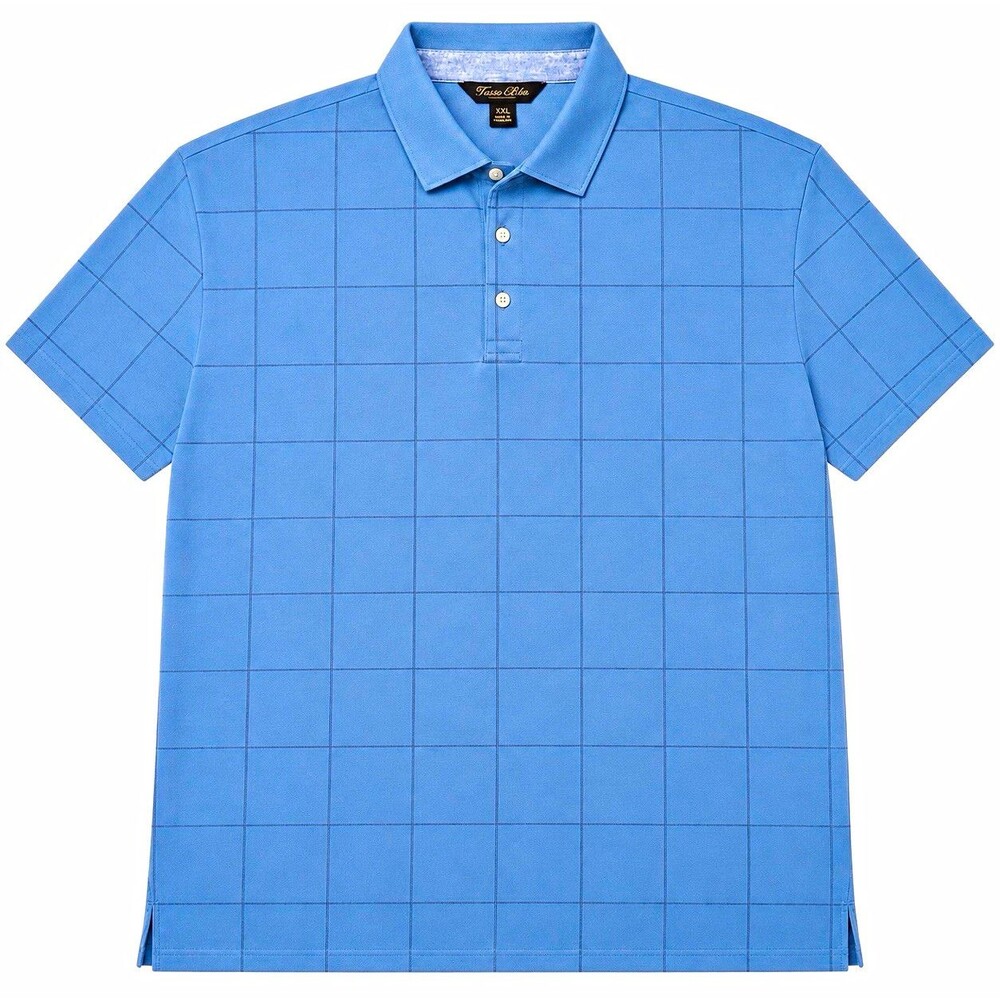 Brooks Brothers Men’s Blue Check Short Sleeve Polo Shirt XXL